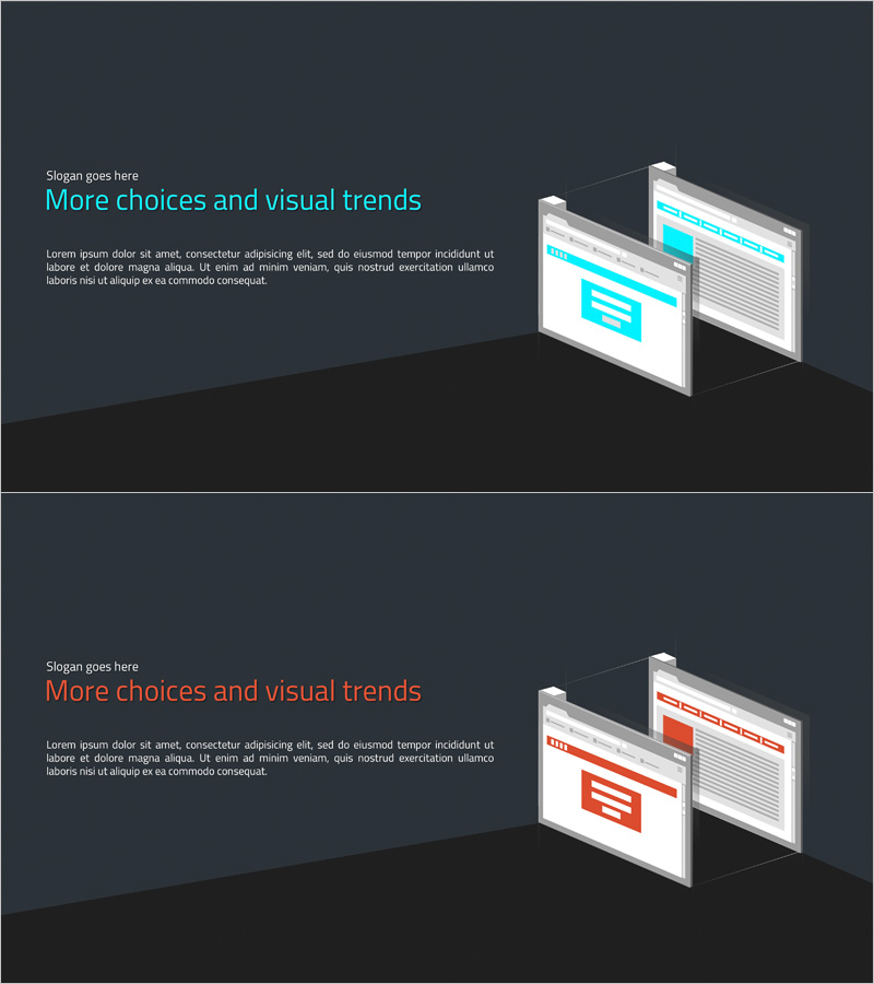 웹사이트 템플릿 인트로 – 비주얼 트렌드 강조