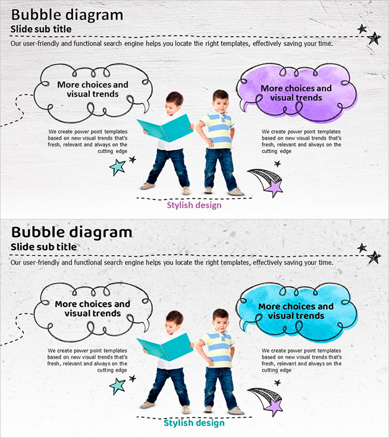 아이들과 함께하는 말풍선 슬라이드 – 고객 성공 사례