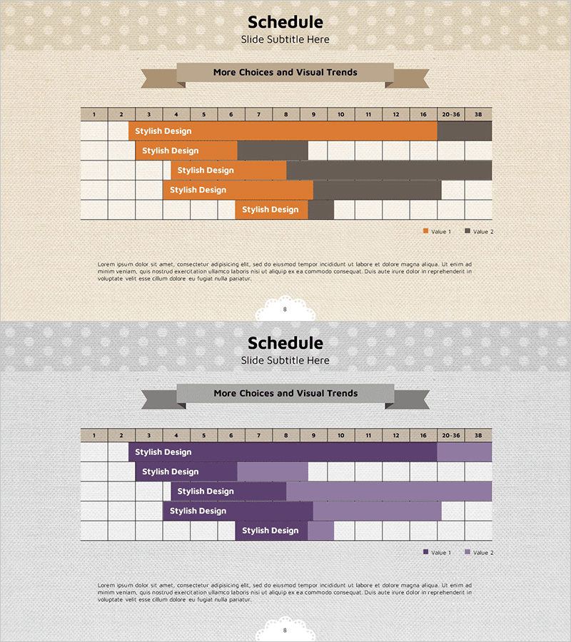 리본 테마 일정 계획 테이블표 – 사업 관리의 효율성