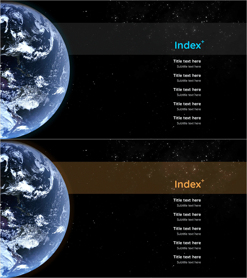 지구 이미지 목차 슬라이드 – 정보의 시작
