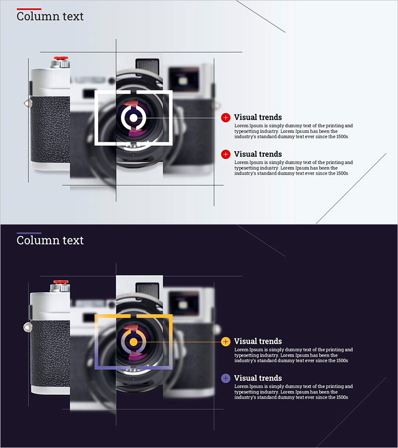 카메라 초점과 텍스트 – 제품/서비스 소개