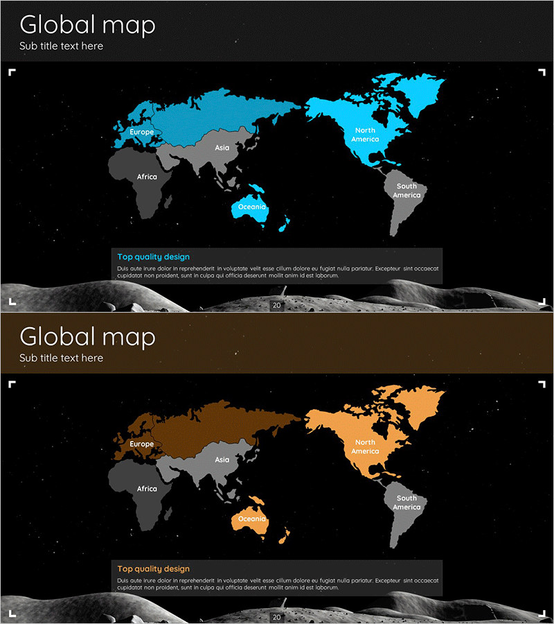 우주 탐험 테마 글로벌 지도 – 세계 시장 전략