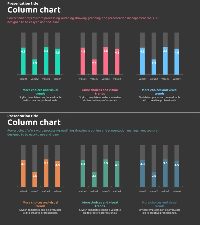 시장분석 그래프 – 핑크와 청록의 조화