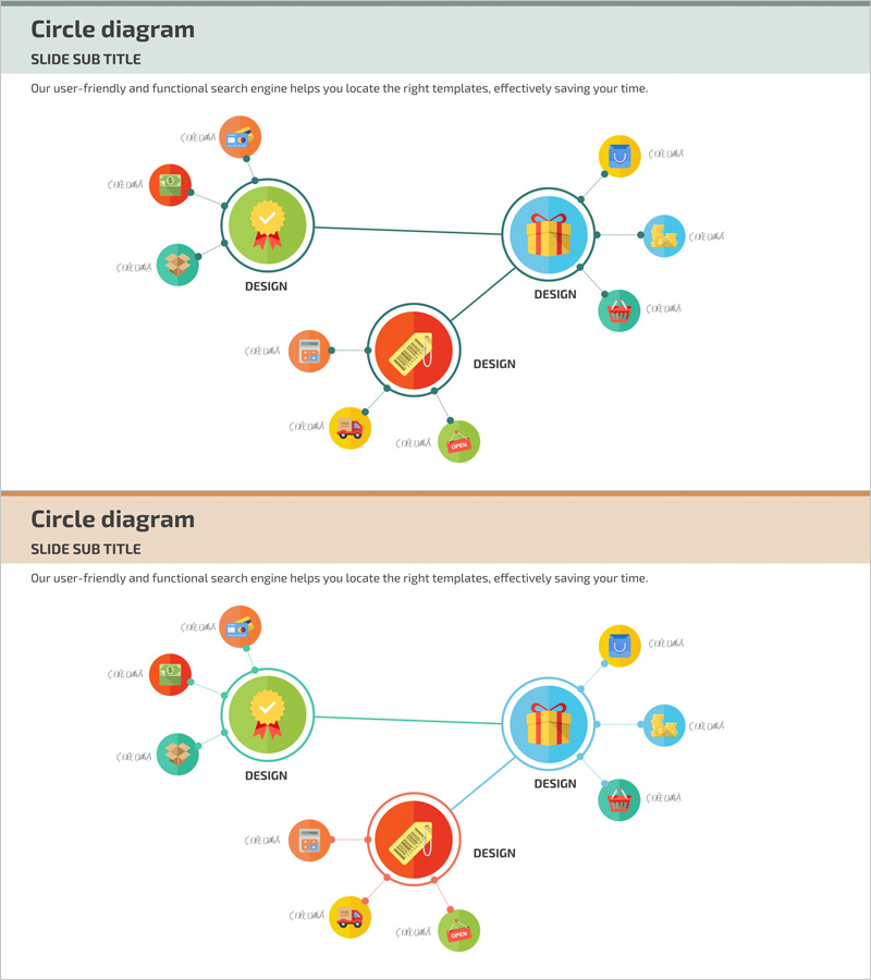 인터넷 쇼핑 원형 다이어그램 – Medical Business Linear Diagram