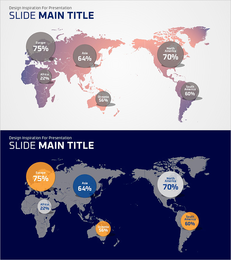 핑크 네이비 지도 분석 슬라이드 – 운영 계획과 시장 분석