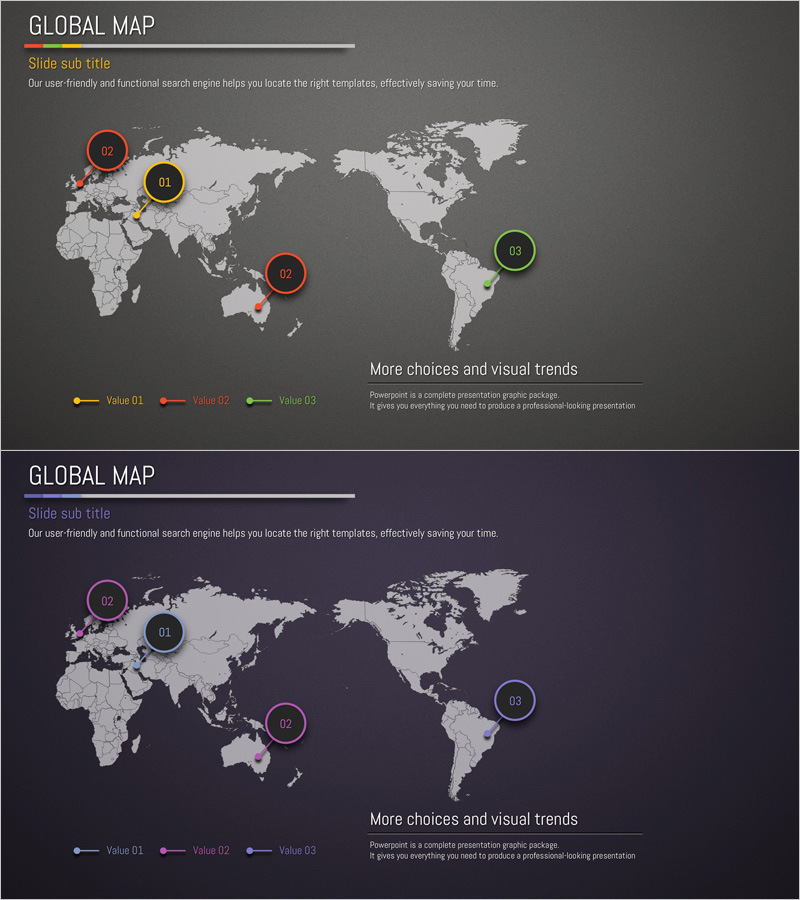 글로벌 네트워크 및 타겟 세계지도 – 시장 통찰력 전달