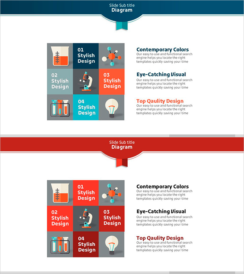 과학 아이콘 텍스트 큐브 – 다채로운 아이디어 전시