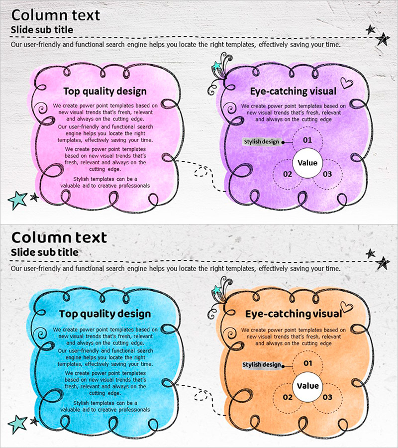 클라우드 칼럼 텍스트 슬라이드 – 사업 비전과 추진 전략