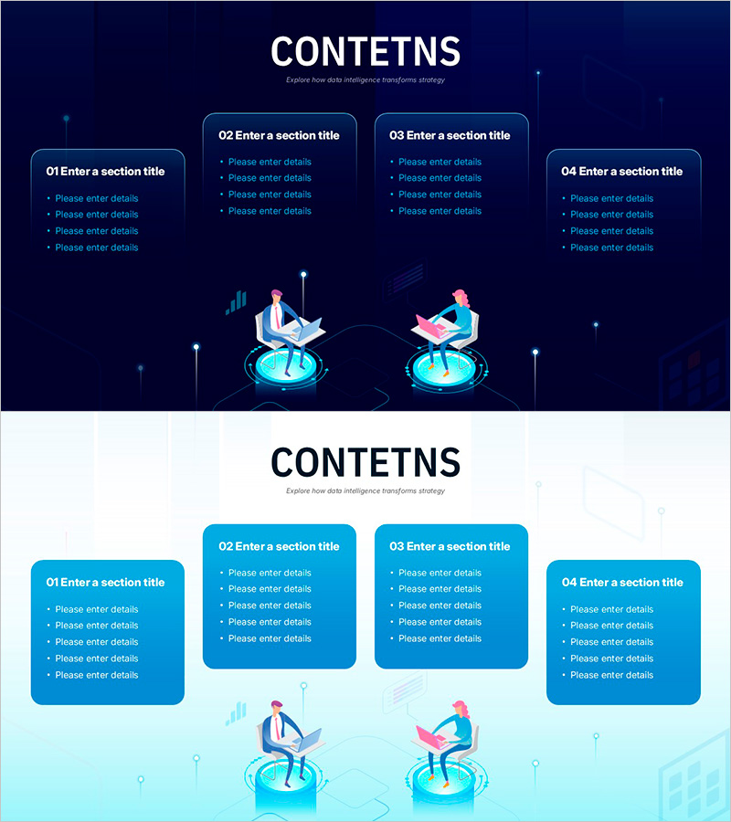 AI 비즈니스 목차 슬라이드 - 전략을 담은 정보