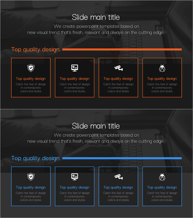 사이버보안 사업 특성을 담은 클러스터 차트 슬라이드