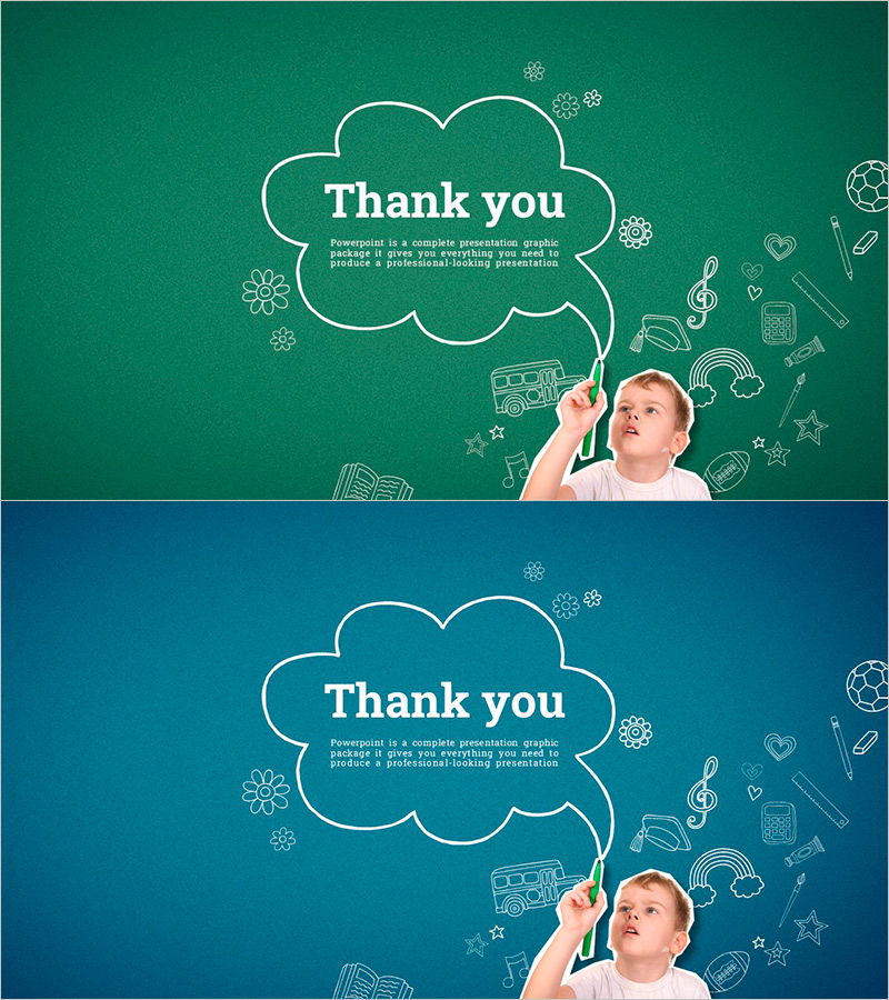 말풍선 일러스트로 구성된 엔딩 페이지 – 따뜻한 감사를 전하다