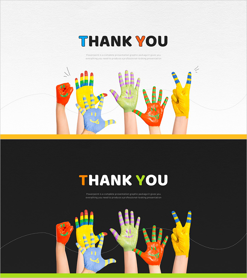 핸즈 물감 엔딩페이지 – 창의적인 마무리