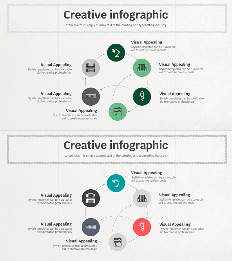 순환 써클 다이어그램 - 사업 추진 전략을 시각화한 템플릿