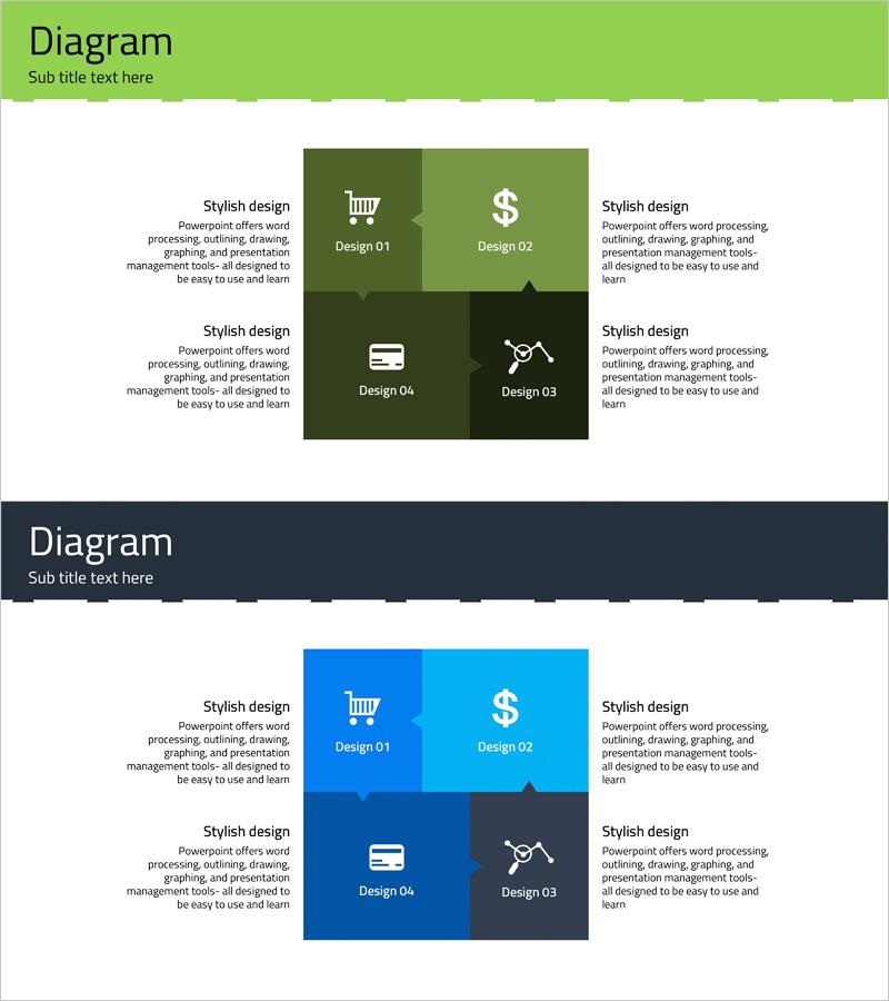 사업영역과 이해를 시각화하는 다이어그램 슬라이드