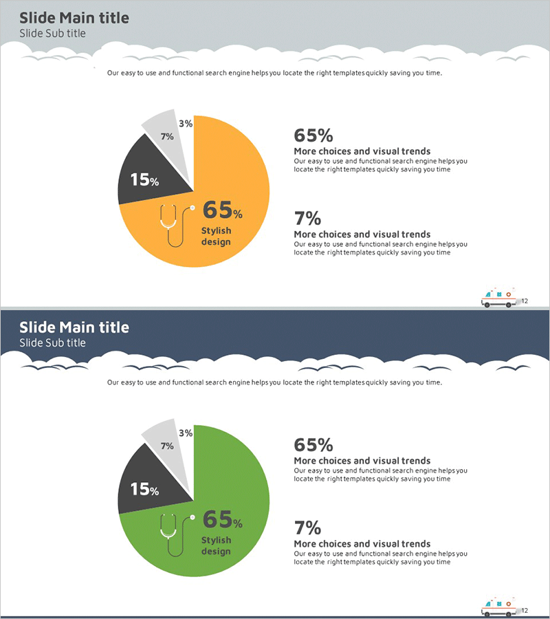 시장 점유율 파이형 원 그래프 – 시각적 데이터 분석