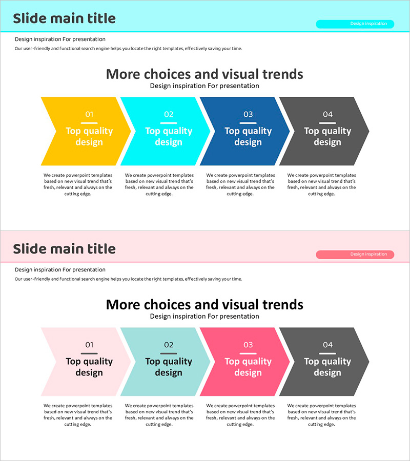 블루 핑크 화살표 흐름 – 시각적 흐름으로 비즈니스 간결하게
