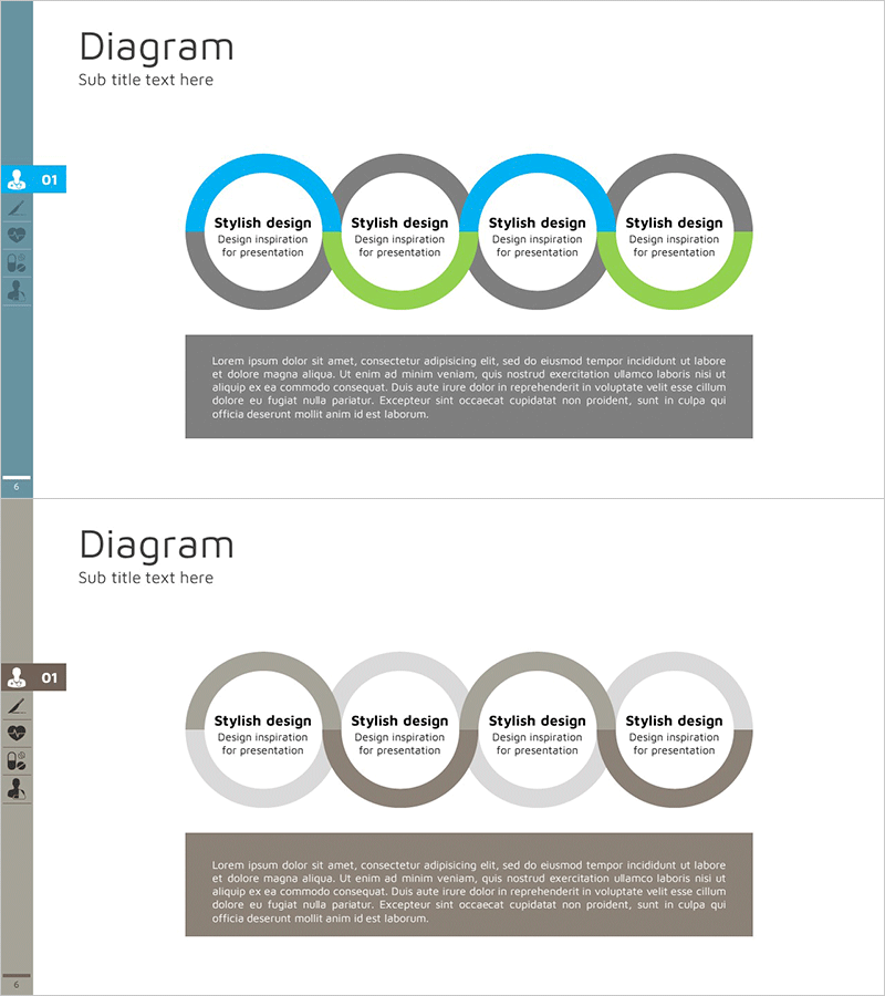블루 그레이 연결 다이어그램 – 비즈니스 비전 및 전략