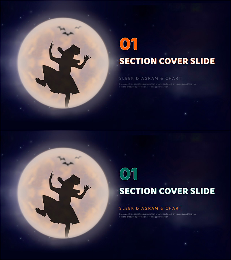 할로윈 마녀 템플릿 간지 – 시즌에 맞는 매력이 돋보이는 섹션 슬라이드