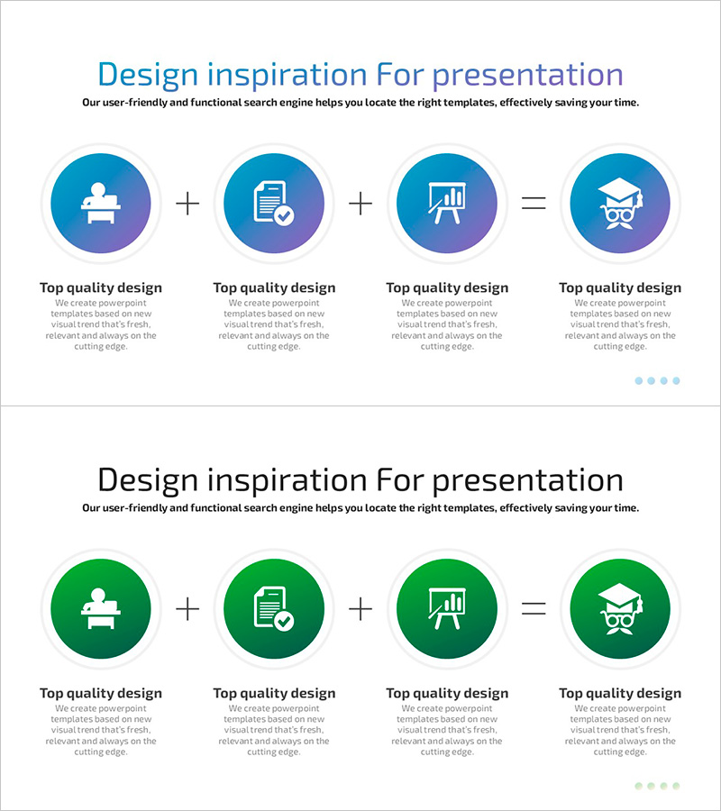 블루 그린 더하기 다이어그램 – 제품/서비스 차별화 전략