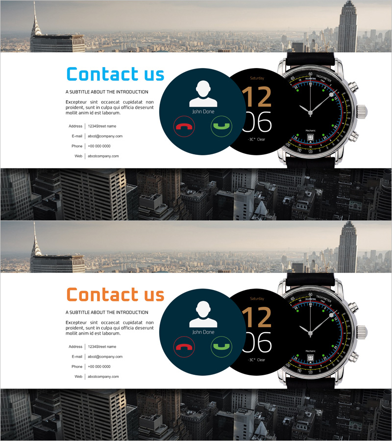 스마트워치 개발팀 연락처 슬라이드 – 전문성과 명확성