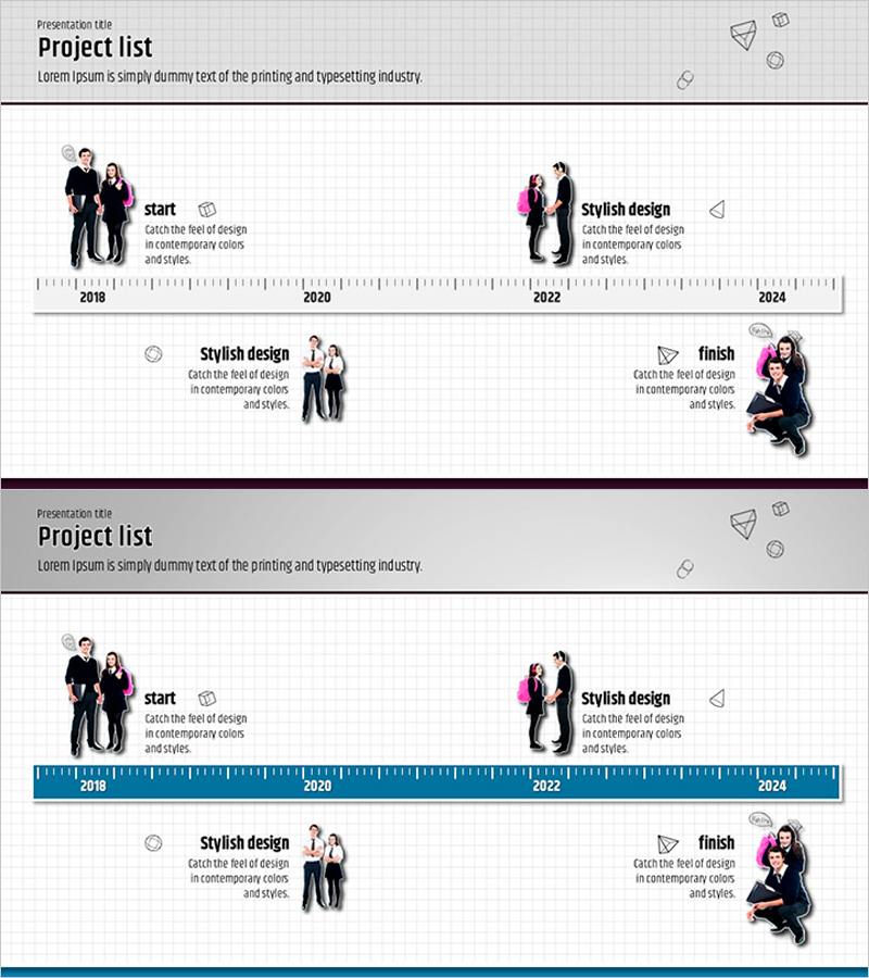 연도와 고등학생 이미지를 활용한 사업 추진 전략 슬라이드