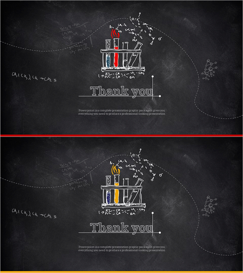 칠판 분필 테마 과학실험 엔딩 표지