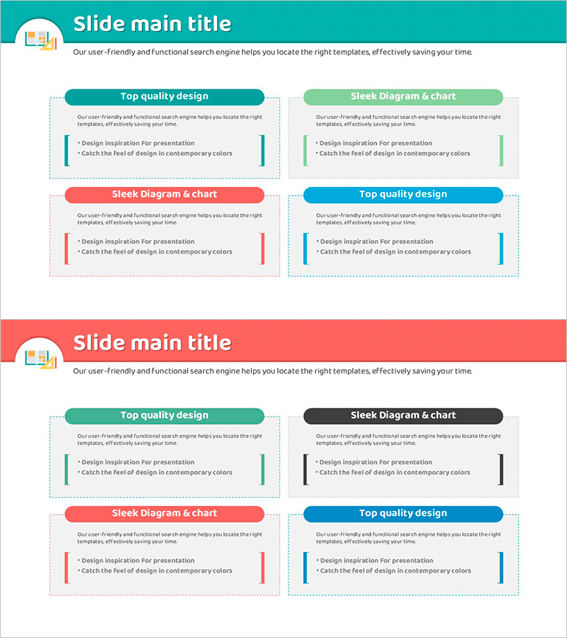 클러스터 다이어그램과 텍스트박스를 활용한 사업 추진 전략 슬라이드