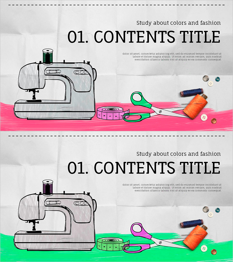 패션 디자인 일러스트 템플릿 간지 – 색상 연구
