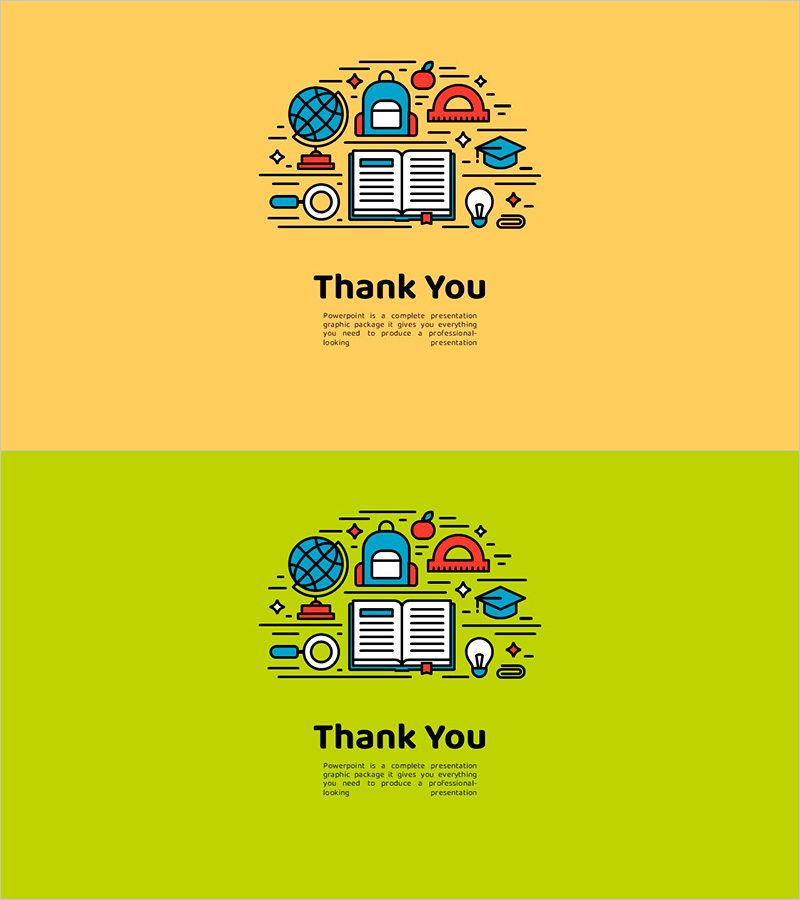 교육 일러스트 엔딩 페이지 – 교육과 창의성을 반영한 마무리 슬라이드