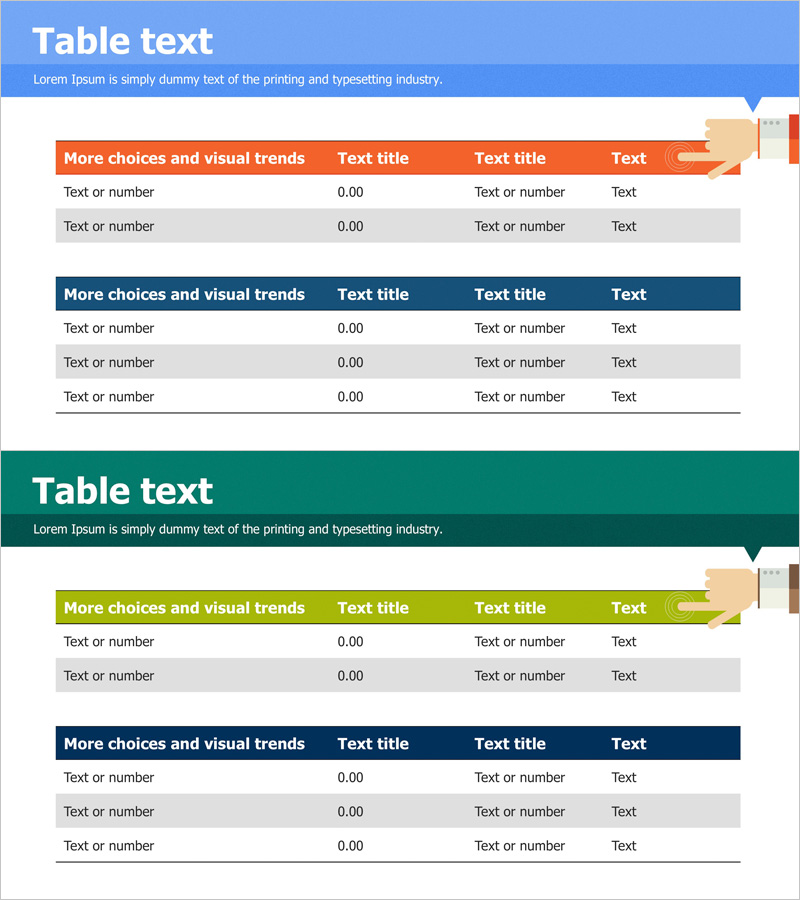 재무지표 및 손익계산서 슬라이드 – 파랑과 초록으로 시각화