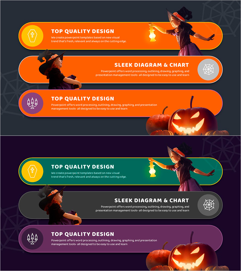 할로윈 라운딩 박스 디자인 슬라이드 – 마케팅 전략에 최적