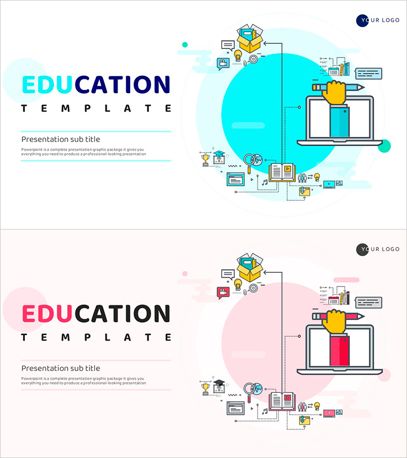시스템 교육 일러스트 PPT 표지