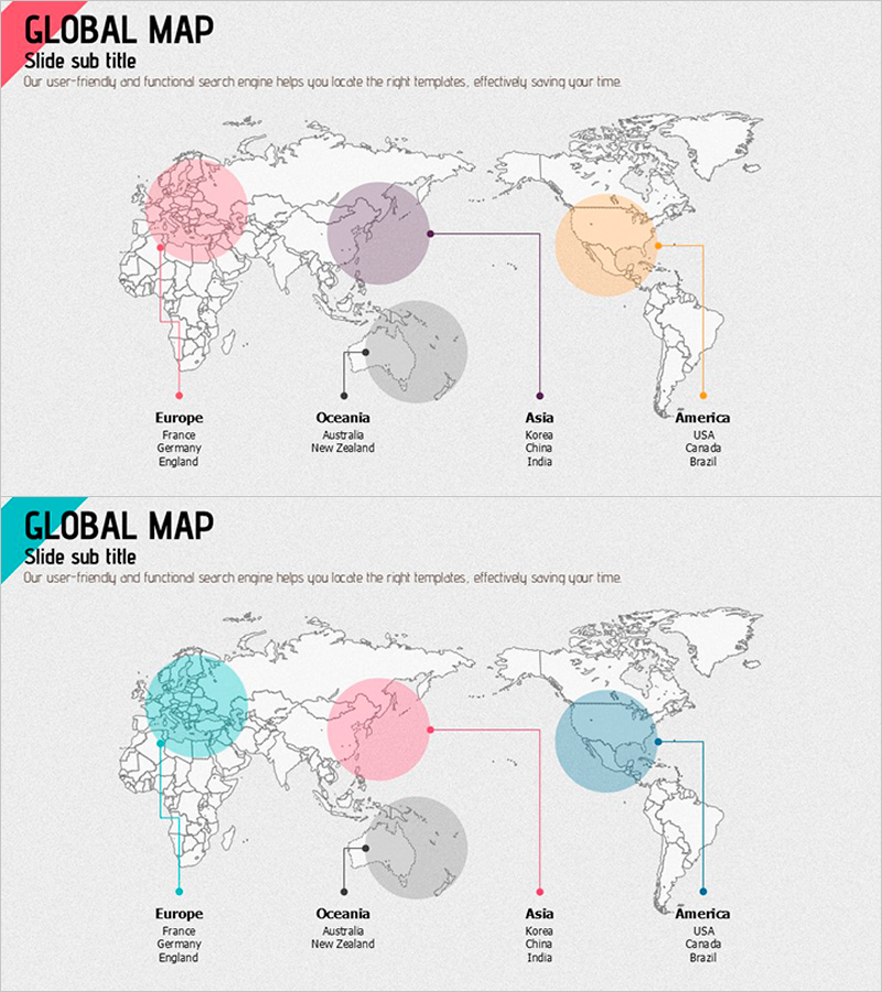 글로벌 분포 맵 – 기업의 세계적 연결성