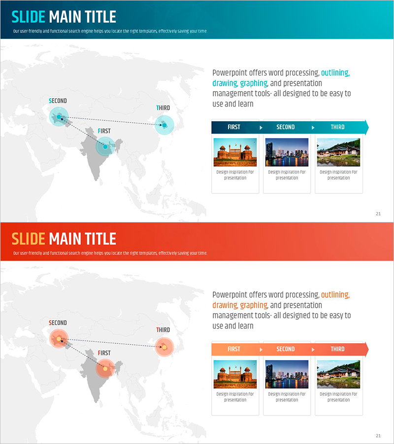 경유 계획 슬라이드 – 마케팅 전략 통합