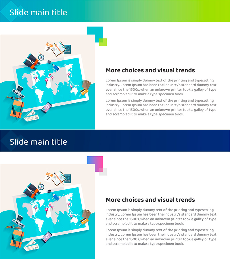 여행지 설정 프레젠테이션 슬라이드 템플릿 – 제품 및 서비스 소개