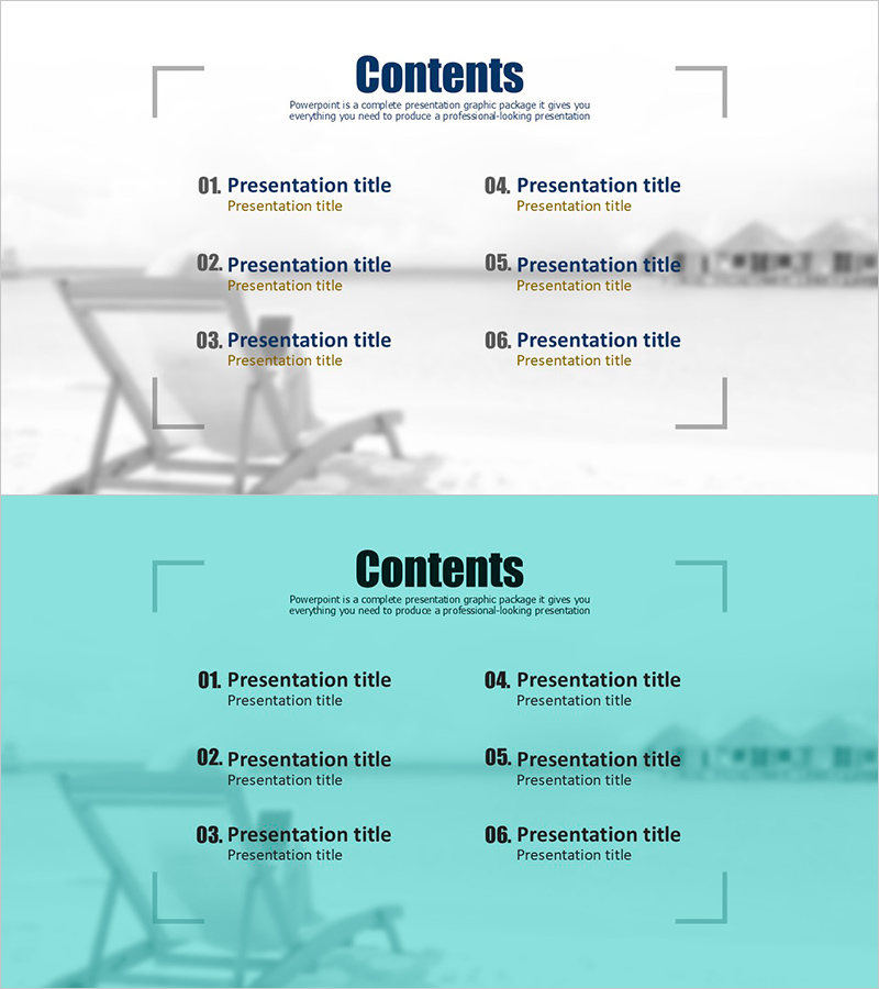 프레임 템플릿 목차 슬라이드