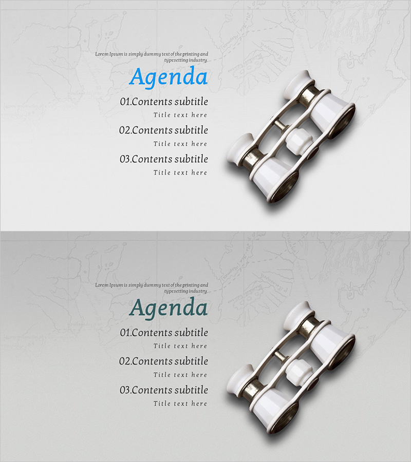 바다 모험 템플릿 – 목차 슬라이드