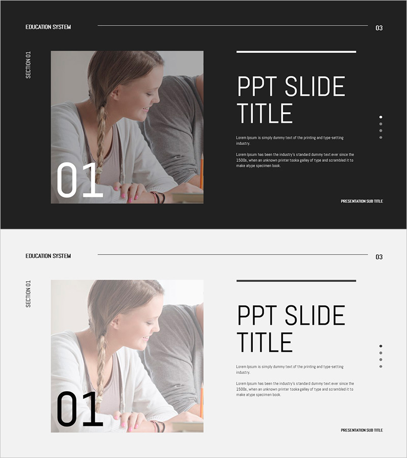 청소년 교육 템플릿 간지 – 효과적인 섹션 슬라이드