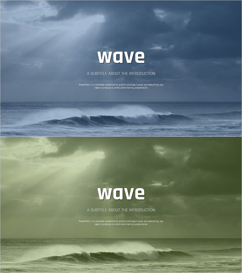 파도 와이드 템플릿 – 전문적인 표지 슬라이드