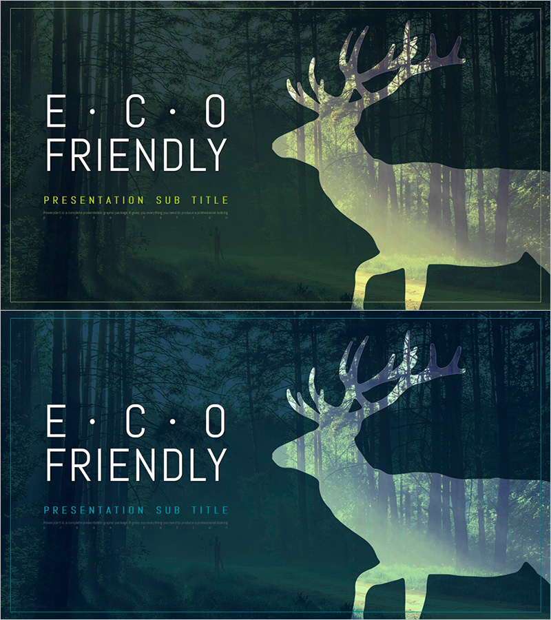 친환경 와이드 PPT 표지 – 지속 가능한 비전