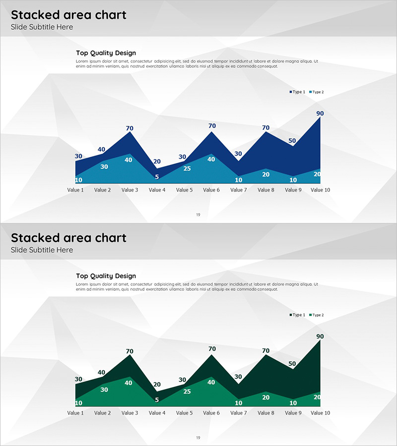 북극 사업 영역형 꺾은선그래프 블루 그린