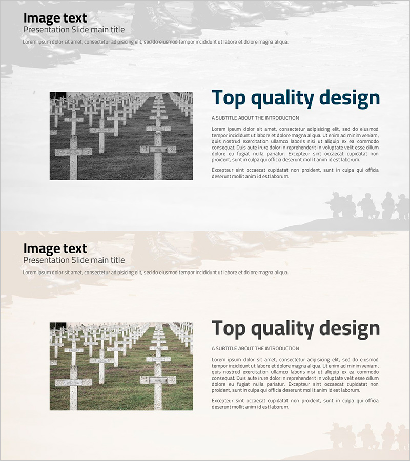 전쟁으로 인한 죽음을 담은 슬라이드 – 사업추진 전략