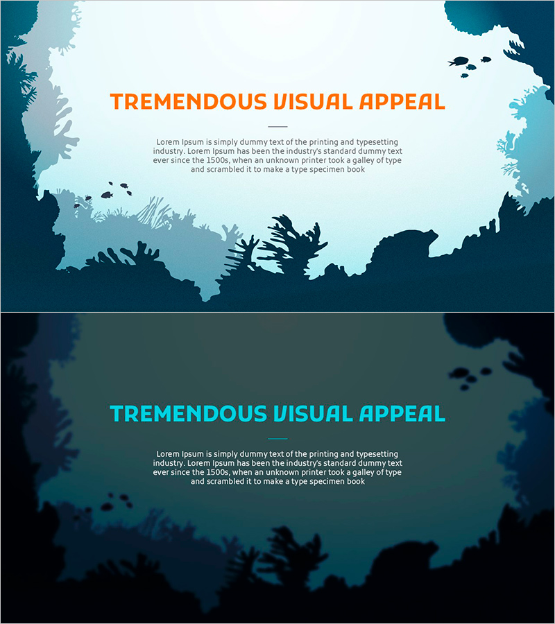 바다 와이드 PPT 메시지 – 시각적 매력 및 디자인