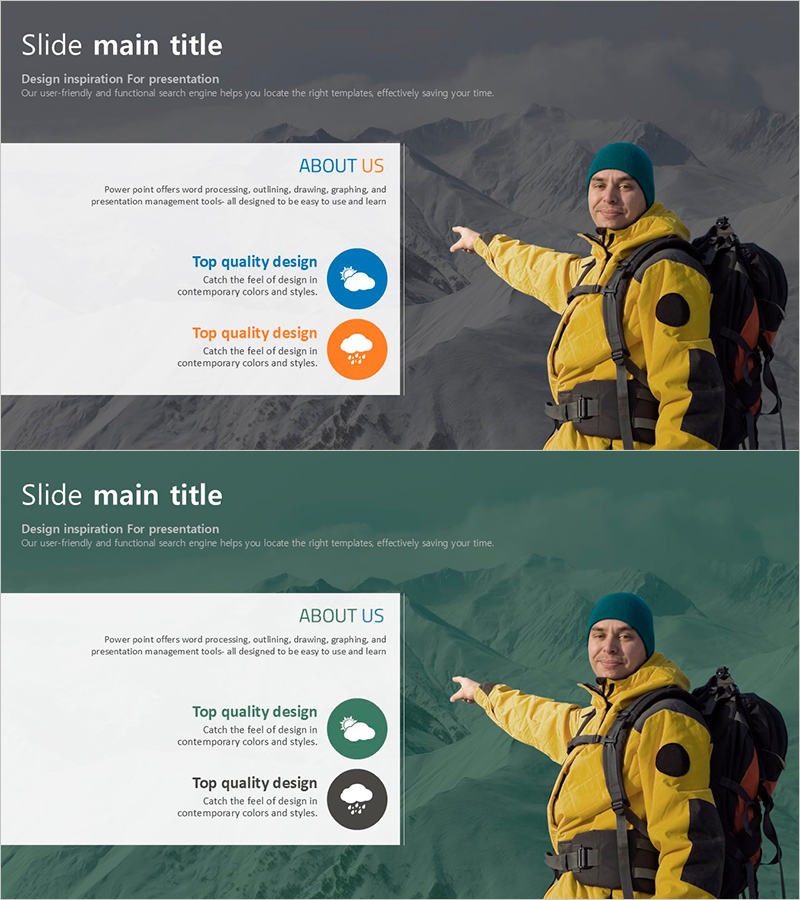 날씨와 등산 프레젠테이션 템플릿 – 비즈니스 성공 사례