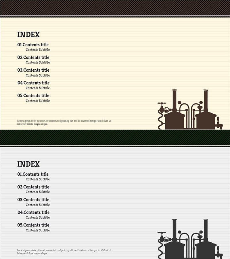 맥주 템플릿 목차 – 비즈니스 프레젠테이션