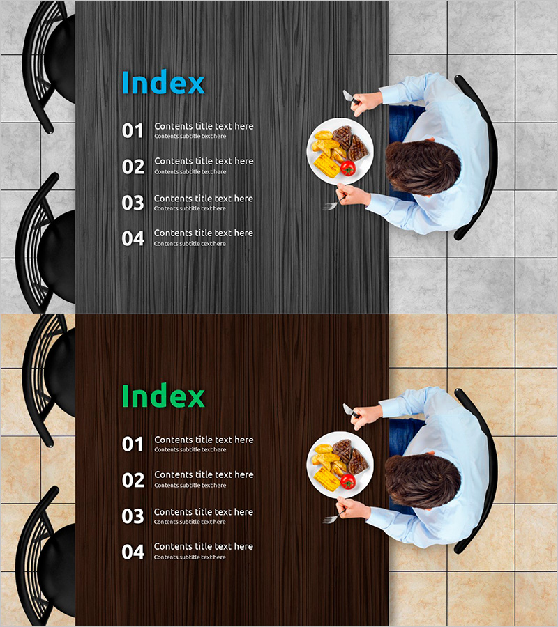 혼자 식사하는 사람들을 위한 목차 슬라이드