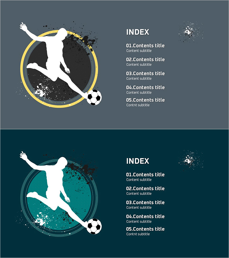 축구 경기 템플릿 목차 – 스포츠를 담은 슬라이드