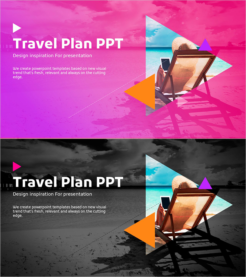 여행 계획 PPT 표지 – 긍정적인 여행의 시작