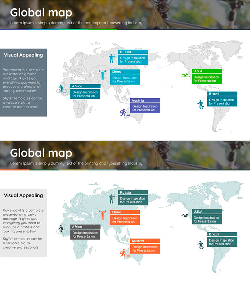 Sports Illustration Global Map Slide