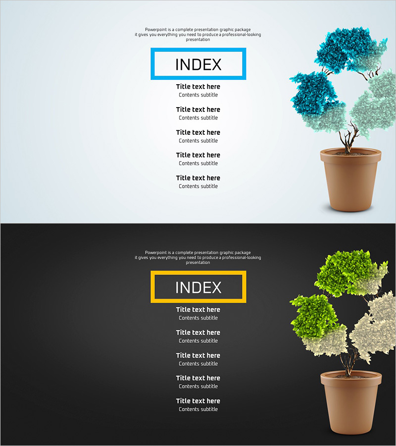 녹색 친환경 에너지 템플릿 – 목차 디자인